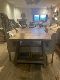 Stoere rough tafel oud hout met A- poot- 1.8m-1m