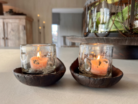Windlicht 'metal' chips 7/7 -  van Puur wonen