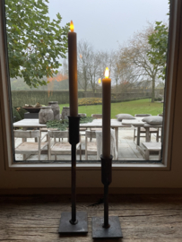 Dinerkaars groot 25 cm hoog - per 2 st. - Rustiek grijs - afstandbediening inbegrepen