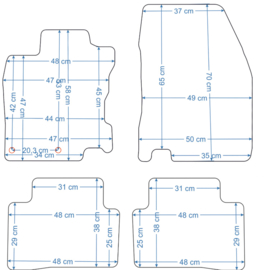 Nissan Qashqai II 2013-2021 - Bijpassende set CLASSIC Velours automatten