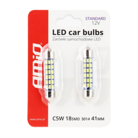 LED-lampen 18SMD Festoon C5W C10W C3W 41mm Wit 12V  interieur verlichting