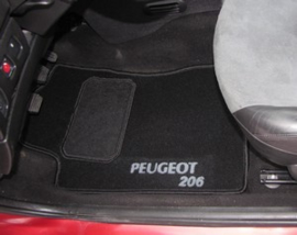 CLASSIC Velours automatten met logo Peugeot 206 Cabrio