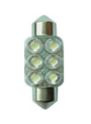 Blauwe 6 LED lampen 14x35mm 12V, interieur verlichting