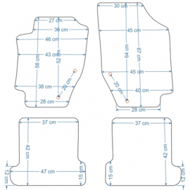 Peugeot 307cc 2003-2009 - Bijpassende set CLASSIC Velours automatten