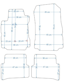 Renault Modus 2004-2012 - Bijpassende set CLASSIC Velours automatten
