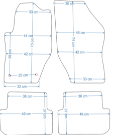 Peugeot 308cc 06/2009-12/2014 - Bijpassende set CLASSIC Velours automatten