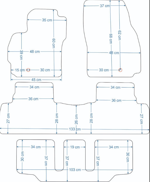 Mazda 5 I 2005-2010- Bijpassende set CLASSIC Velours automatten