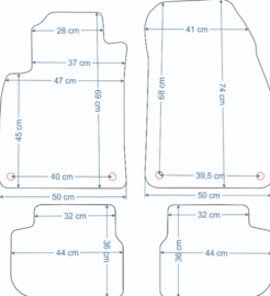 Saab 9-3 II Cabrio 2002-2011 - Bijpassende set CLASSIC Velours automatten