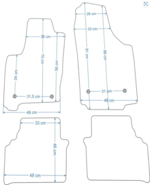 CLASSIC Velours automatten met logo Opel Meriva A 2003-2010