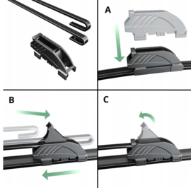 FLATBLADE set Voorruitenwissers PREMIUM voor Opel Agila A