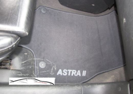 CLASSIC Velours automatten met logo Opel Astra G 1998-2009