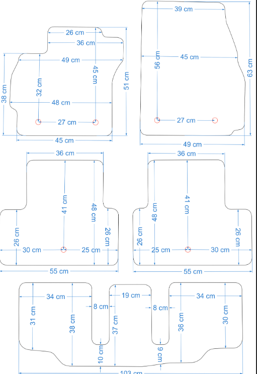 Mazda 5 II 2010-2015 - Bijpassende set CLASSIC Velours automatten