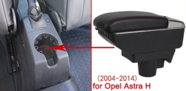 Opel Astra III H 2004-2014 Armsteun met opbergdoos ZWART ECO LEDER + montagekit