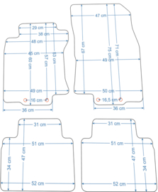 Nissan X-Trail T32 2014- - Bijpassende set CLASSIC Velours automatten