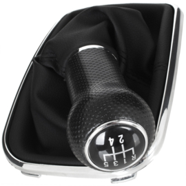 Pookhoes met pookknop + chrome frame Volkswagen Golf 4 5 versnellingsbak 12mm