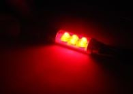 Rode 6 LED lampen C5W/C10W/C21W, SV8, 5-8 12V, interieur verlichting