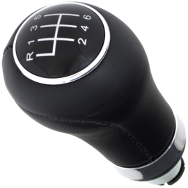 Audi A1 2010 -2018 pooknop versnellingspook zwart+ chroom 6 versnellingen