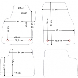 CLASSIC Velours automatten met logo Opel Astra H 2004-2014