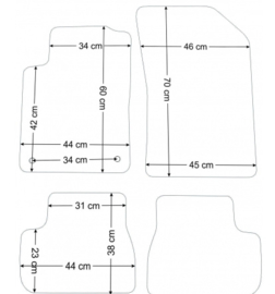 Citroen DS3 2009-2016- Bijpassende set CLASSIC Velours automatten