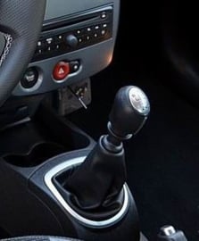 Renault Clio III 2005-2012 - leder pookhoes met frame + pookknop 6 versn.