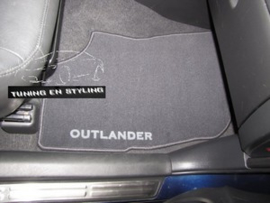 CLASSIC Velours automatten met logo Mitsubishi Outlander II 2006-2012