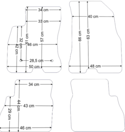 Fiat Doblo II 2010-2022- Bijpassende set CLASSIC Velours automatten