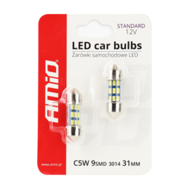 LED-lampen 9SMD Festoon C5W C10W C3W 31mm Wit 12V  interieur verlichting