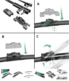 FLATBLADE set Voorruitenwissers PREMIUM voor Opel Astra H