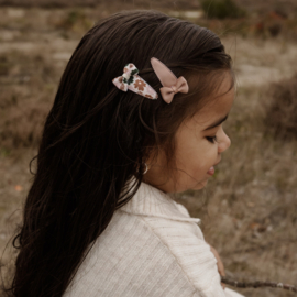 Baby haarspeldjes met strik - autumn flower