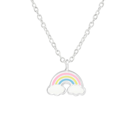 Zilveren regenboog ketting