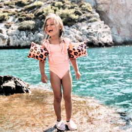 Swim Essentials Rosé gouden Panterprint Zwembandjes 2-6 jaar