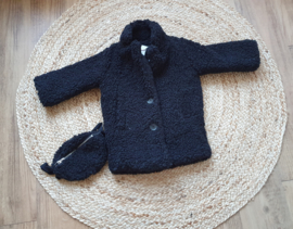 Zwart Teddy coat met tasje