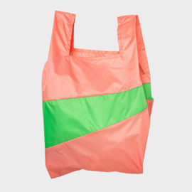 Shoppingbag L 'coral & greenscreen' - Susan Bijl FLASH