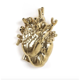 Gouden vaas in de vorm van een hart 'Love in Bloom' - Seletti