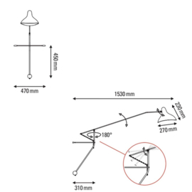 Mantis BS2 wandlamp 153 cm - DCW éditions