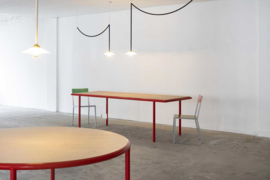 Wooden table rectangular red - Muller Van Severen / Valerie Objects