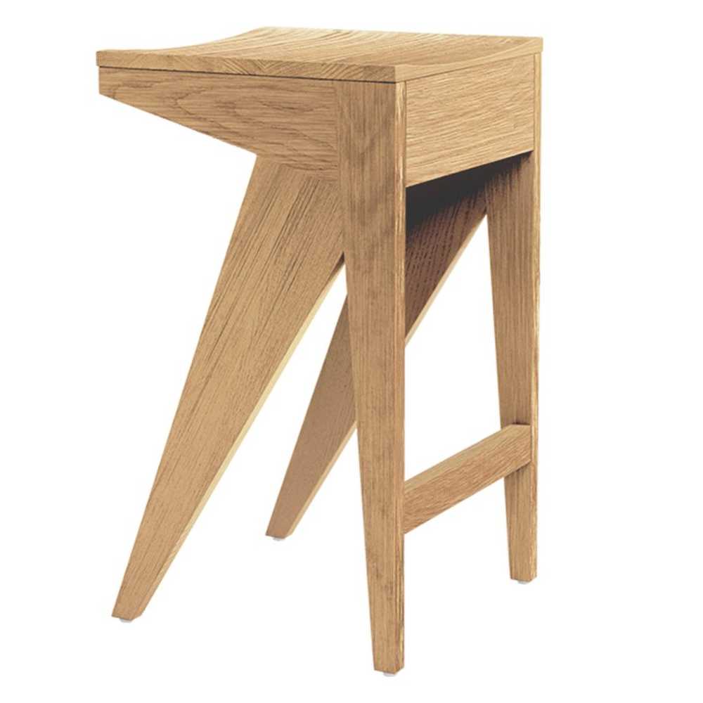 Schulz barkruk 65 cm Eikenhout gewaxed - OUT