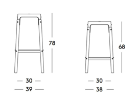 Kruk Steelwood Stool hoog, beukenhout - Magis