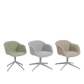 Fiber Kuipstoel SOFT gestoffeerd, stalen poten - Muuto
