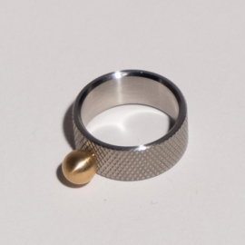 RVS Wide + Small Ball - Small Factory Ring
