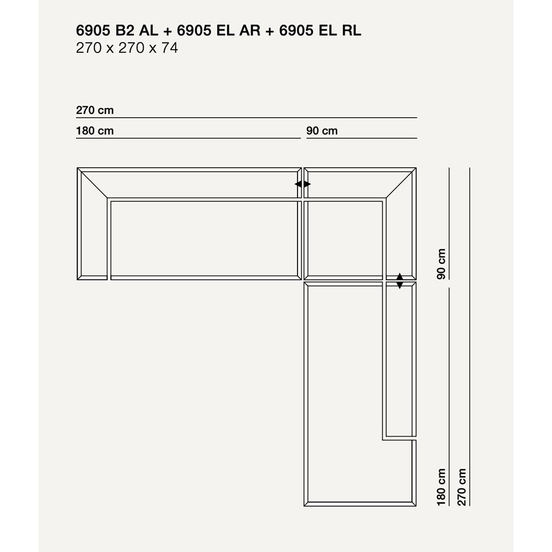 6905 Gelderland - Hoekbank 270 x 270 cm
