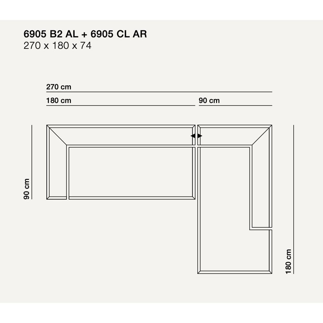 6905 Gelderland - Hoekbank 270 x 180 cm