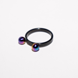 Black Narrow + Small Ball & Small Ball - Small Factory Ring