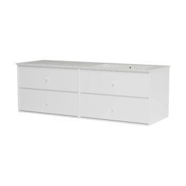 Wastafelmeubel 'SU2402' 141 x 48 cm, wasbak rechts - Montana