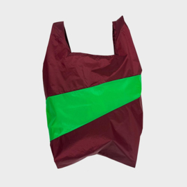 Shoppingbag L 'burgundy & greenscreen' - Susan Bijl