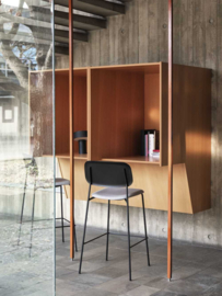 Soft Edge 90 Barkruk met rugleuning gestoffeerd - HAY