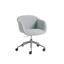Fiber Kuipstoel SOFT gestoffeerd, draaipoten met wielen - Muuto