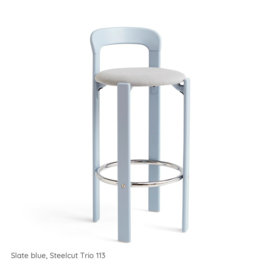 Rey Bar Stool Slate blue, Steelcut Trio 113 - HAY
