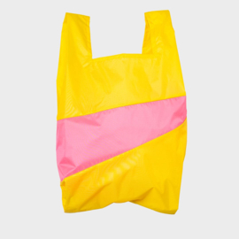Shoppingbag L 'tv yellow & fluo pink' - Susan Bijl FLASH