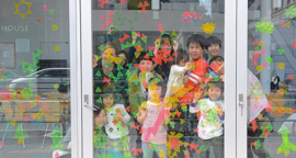 Japans raam mozaiëk / raamdecoratie 'San Kaku Mado' - Samira Boon